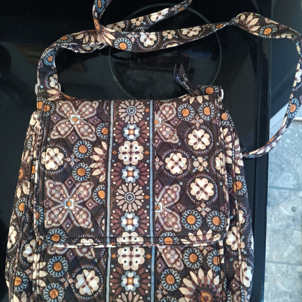 Vera Bradley Brown and Orange Floral Backpack